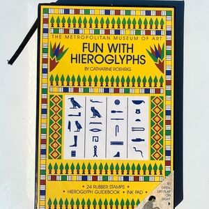 Fun with Hieroglyphs Ink Stamp And Book Set (Missing 6 Out Of 24 Stamps)